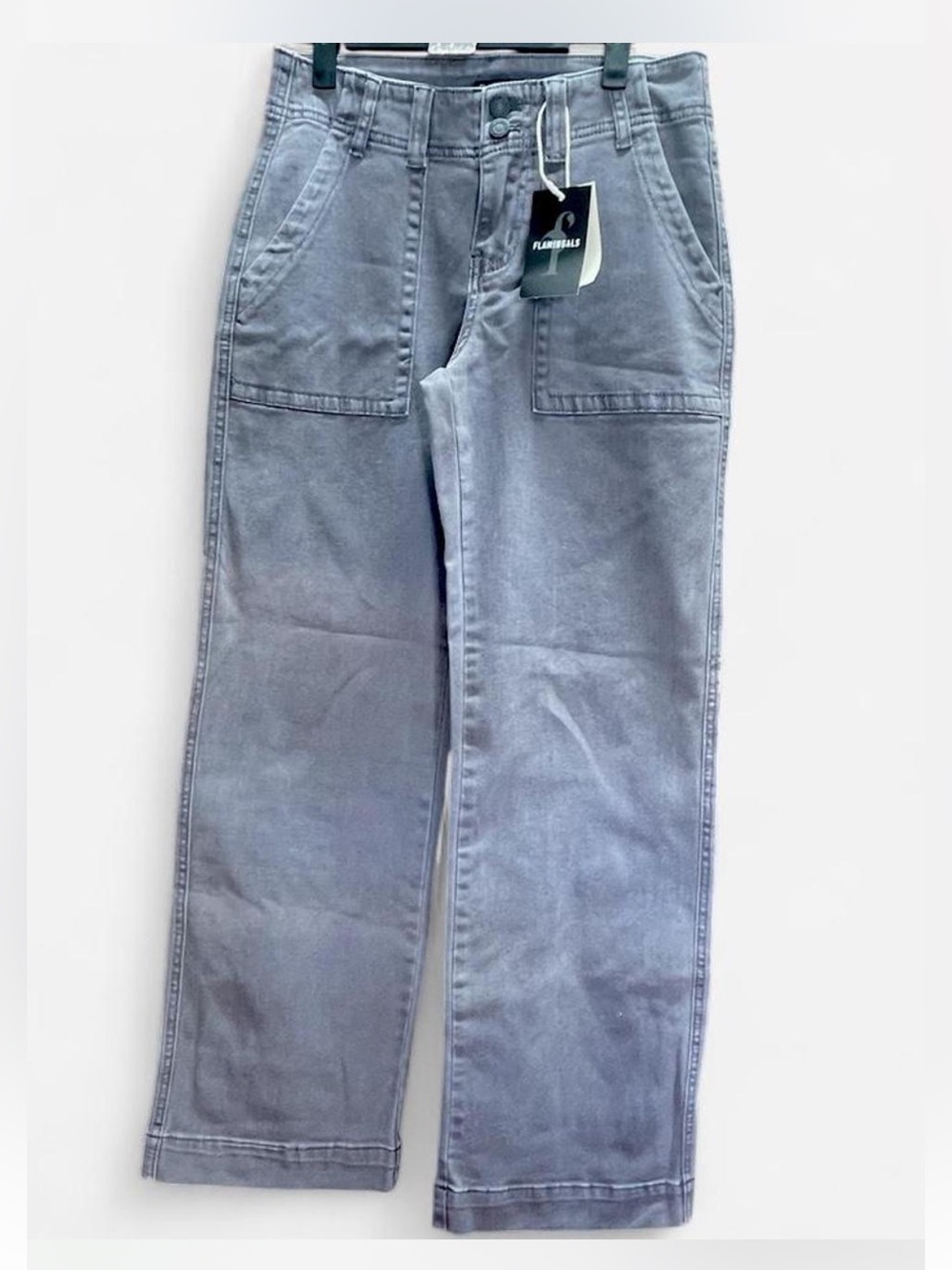 Light Slate Gray Workwear Straight Leg Pants